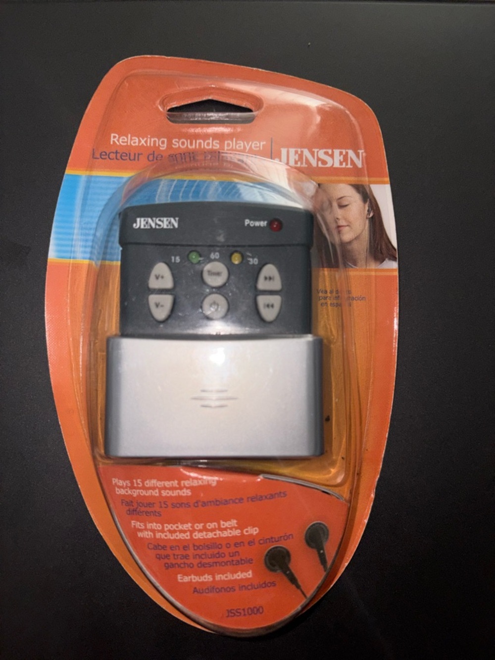 Jensen Relaxing Sounds Player - Silver and Black